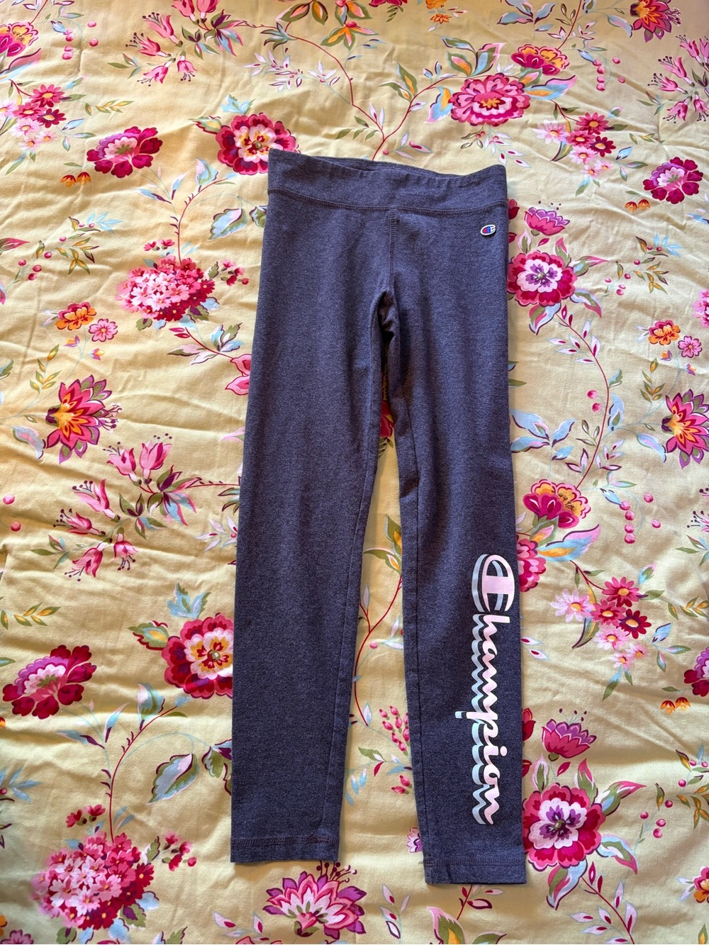 Champion heather gray leggings girl medium 22” inseam